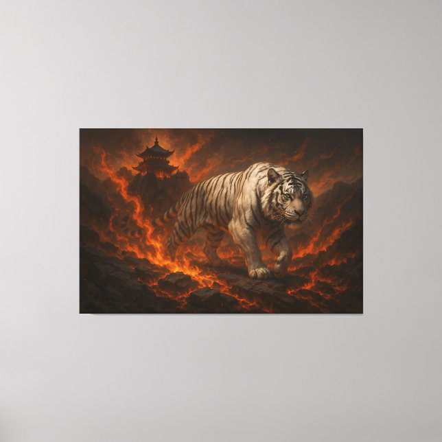 Lienzo Volcanic White Tiger Premium Wall Art – Fine Art (Anverso)