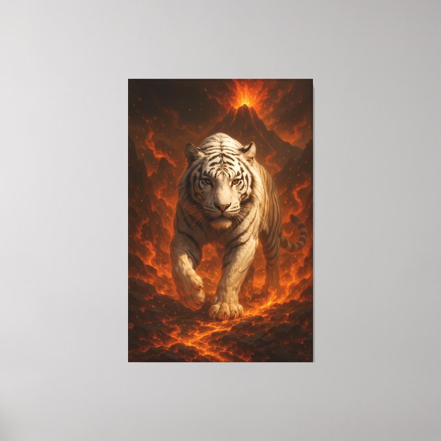 Lienzo  Volcanic White Tiger Premium Wall Art – Fine Art  (Anverso)