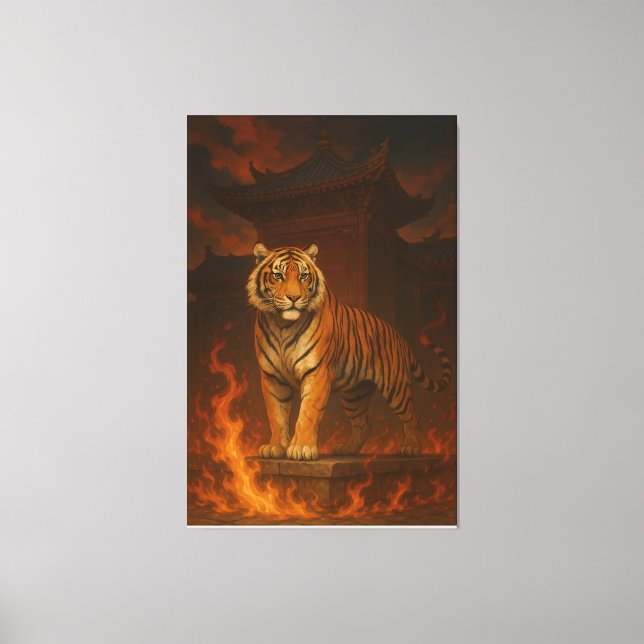 Lienzo Volcanic White Tiger Premium Wall Art – Fine Art C (Anverso)