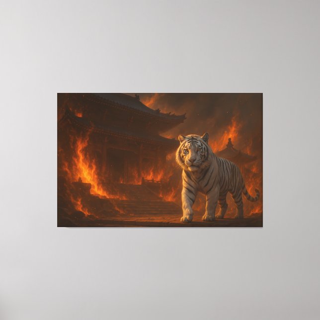 Lienzo Volcanic White Tiger Premium Wall Art – Fine Art C (Anverso)