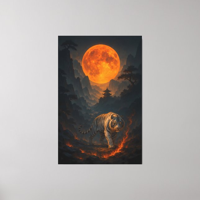 Lienzo Volcanic White Tiger Premium Wall Art – Fine Art C (Anverso)