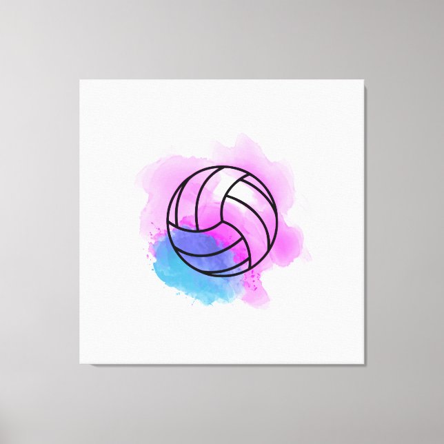 Lienzo Voleibol Acuarela (Anverso)