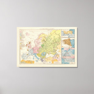 Lienzo Volkerkarte von Europa, Mapa de Europa