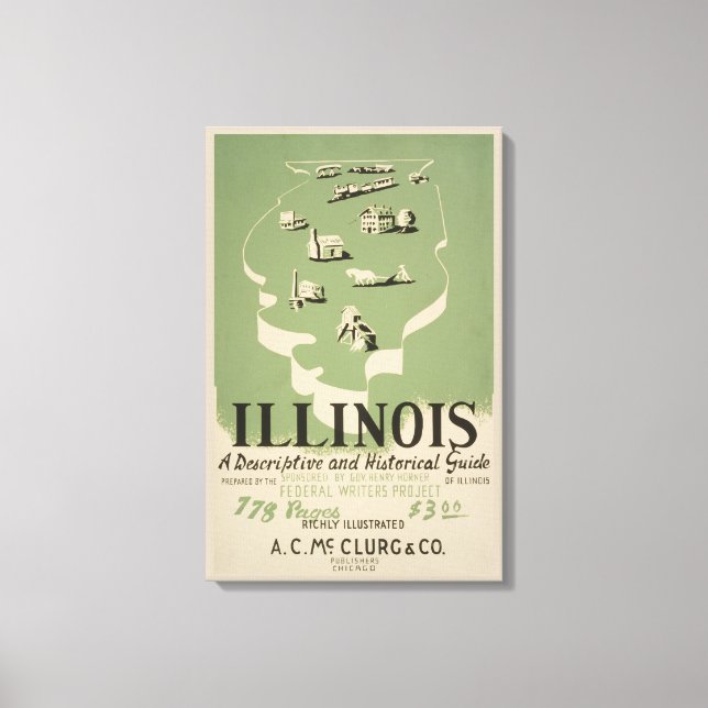 Lienzo Volumen De La Serie American Guide En Illinois. (Anverso)
