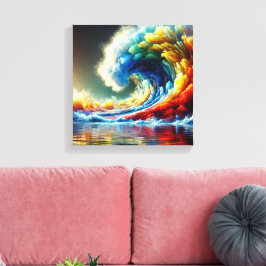Lienzo Vórtex emocional: ola cinemática de colores