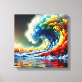 Lienzo Vórtex emocional: ola cinemática de colores