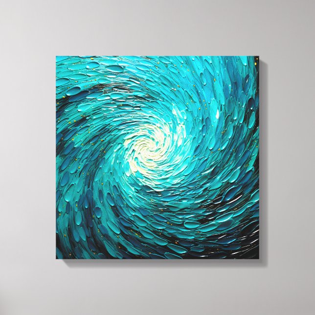 Lienzo Vórtice abstracto del océano turquesa (Anverso)