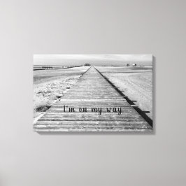 Lienzo Voy de camino a la playa foto en blanco y negro