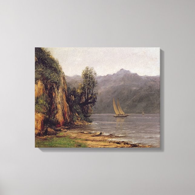 Lienzo Vue du Lac Leman, c.1873-77 (Anverso)