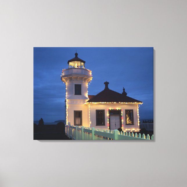 Lienzo WA, Mukilteo, faro de Mukilteo, establecido (Anverso)