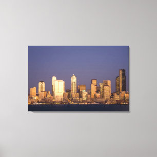 Lienzo WA, Seattle, horizonte de Seattle y bahía de Ellio