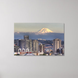 Lienzo WA, Seattle, Mount Rainier desde el parque Kerry