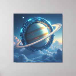 Lienzo Wächter des Saturn – Die kosmische Schlange