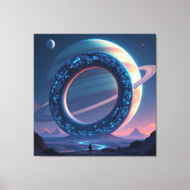 Lienzo Wächter des Saturn – Die kosmische Schlange