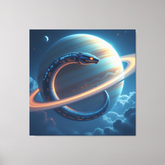 Lienzo Wächter des Saturn – Die kosmische Schlange (Anverso)