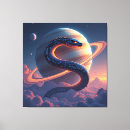 Lienzo Wächter des Saturn – Die kosmische Schlange