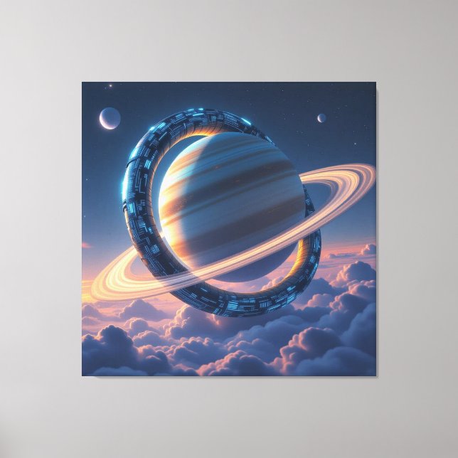 Lienzo Wächter des Saturn – Die kosmische Schlange (Anverso)