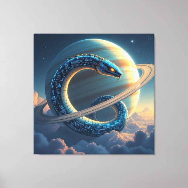 Lienzo Wächter des Saturn – Die kosmische Schlange (Anverso)