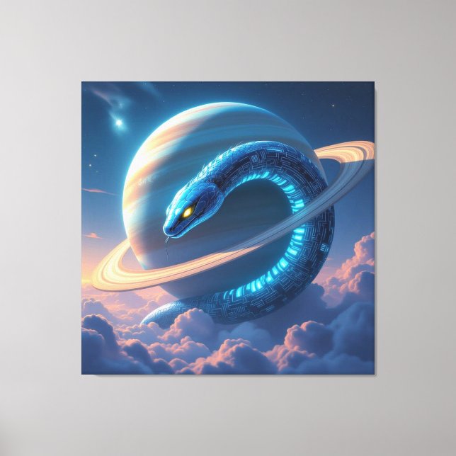 Lienzo Wächter des Saturn – Die kosmische Schlange (Anverso)
