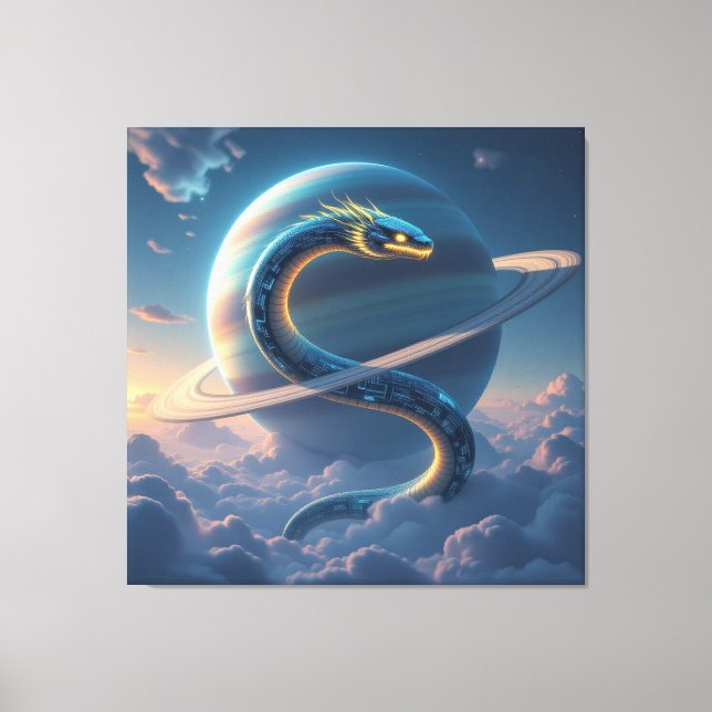 Lienzo Wächter des Saturn – Die kosmische Schlange (Anverso)