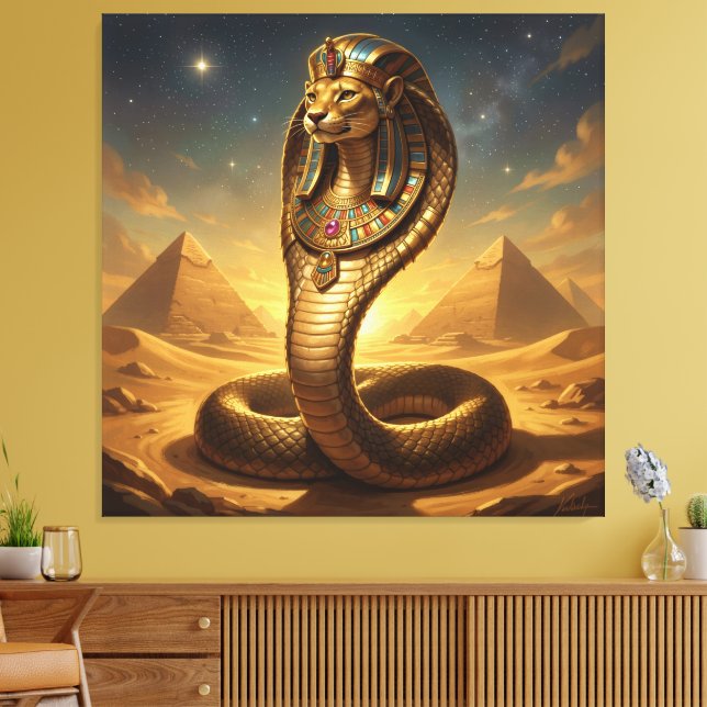 Lienzo Wadjet – Egyptian Cobra Goddess (Insitu (Sala de estar))