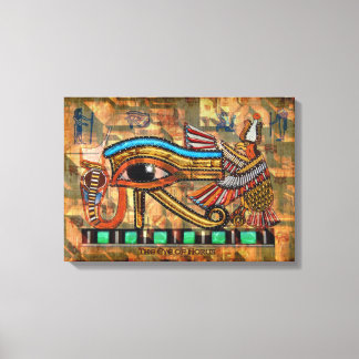 Lienzo Wadjet - Ojo de Horus en papel falso Papiro