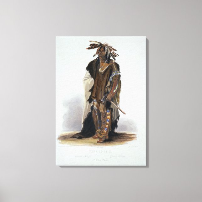 Lienzo Wahk-Ta-Ge-Li, guerrero sioux, plato 8 de Volum (Anverso)