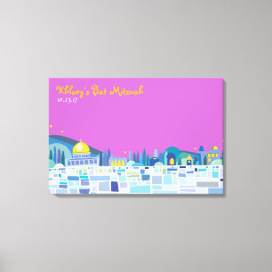 Lienzo Wailing Wall Israel Bar Bat Mitzvah Invitación
