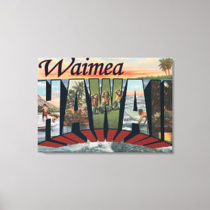 Lienzo Waimea, letra ScenesWaimea, HI de HawaiiLarge