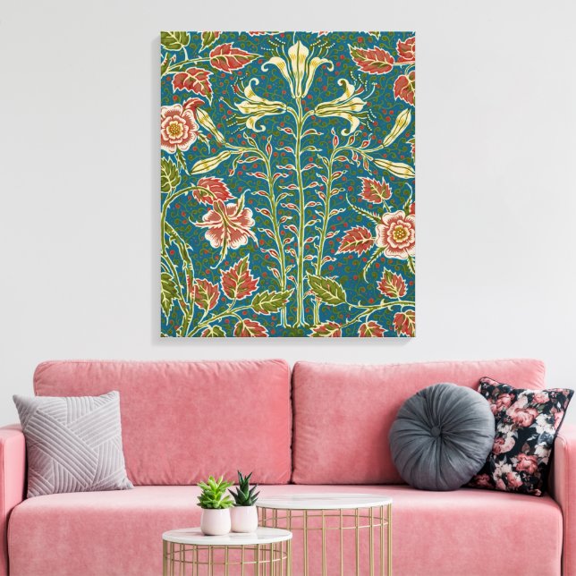 Lienzo Walter Crane Antigua Flor de Lis y Rosa (Insitu (Sala de estar))