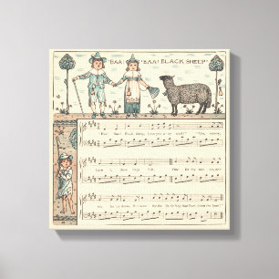 Lienzo Walter Crane Baa Baa Oveja Negra Rima Infantil