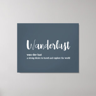 Lienzo Wanderlust definición color azul blanco