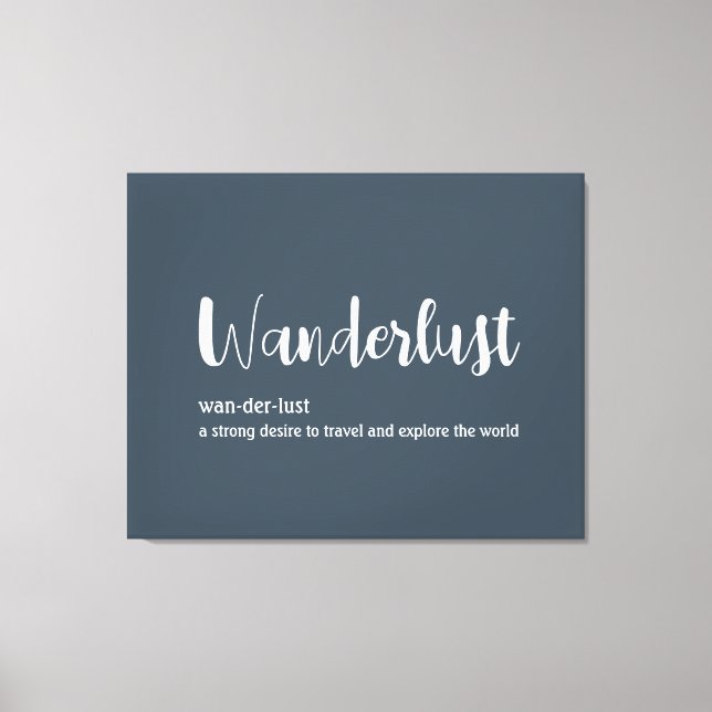 Lienzo Wanderlust definición color azul blanco (Anverso)