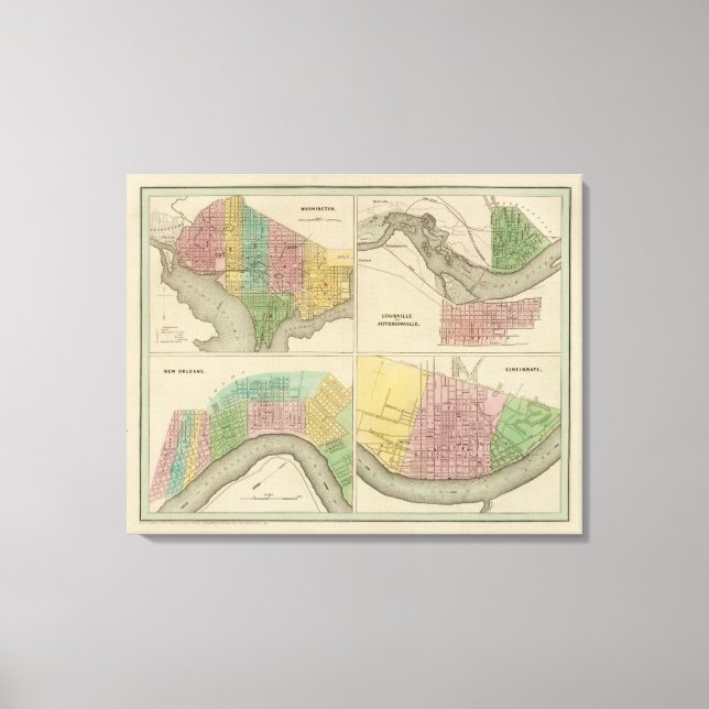 Lienzo Washington Louisville y Jeffersonville (Anverso)