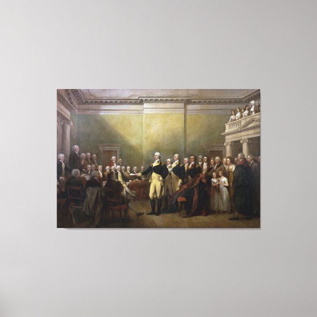 Lienzo Washington renuncia a su Comisión John Trumbull (Anverso)
