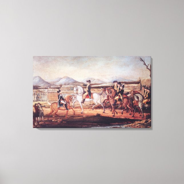 Lienzo Washington Revisando el ejército occidental (Anverso)