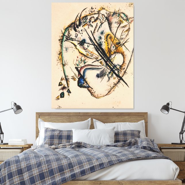 Lienzo Wassily Kandinsky - Acuarela con siete trazos (Insitu(Dormitorio))