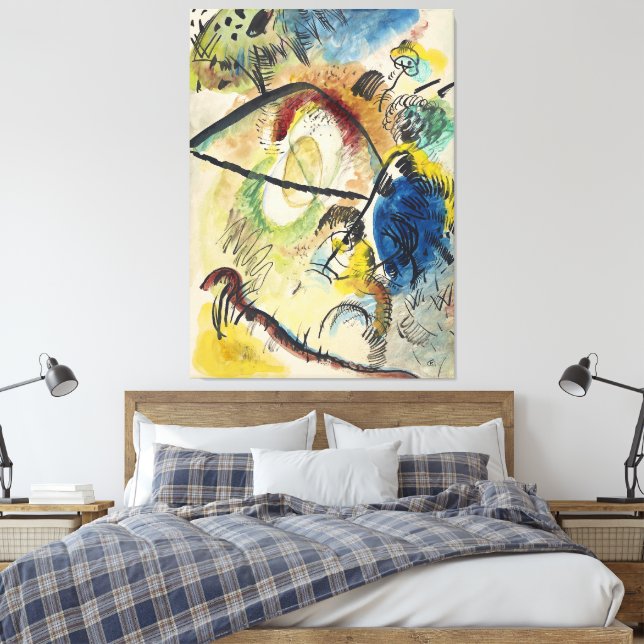 Lienzo Wassily Kandinsky - Acuarela IX (con línea negra) (Insitu(Dormitorio))