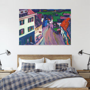 Lienzo Wassily Kandinsky - Murnau – Paisaje montañoso