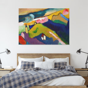 Lienzo Wassily Kandinsky - Murnau – Paisaje montañoso