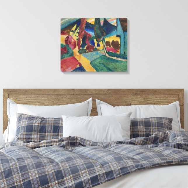 Lienzo Wassily Kandinsky - Paisaje con trompeta tocando (Insitu(Dormitorio))