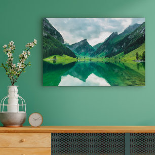 Lienzo Water Lake Swiss Alps