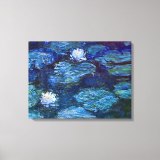 Lienzo Water Lily Pond en azul por Claude Monet Bella Art