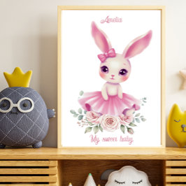 Lienzo Watercolor Ballerina Bunny Nursery