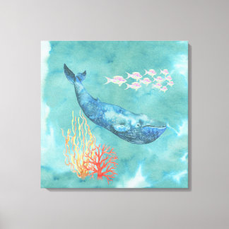 Lienzo Watercolor Blue Whale ID368