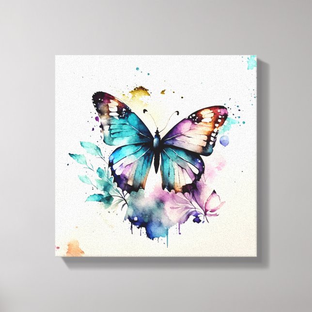 Lienzo Watercolor Butterfly 1 (Anverso)