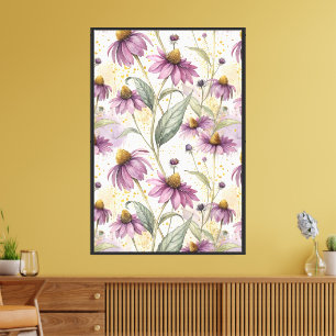 Lienzo Watercolor Echinacea Purple & Gold