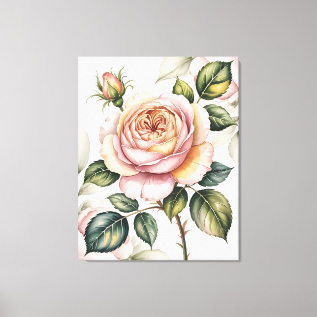 Lienzo Watercolor english rose (Anverso)