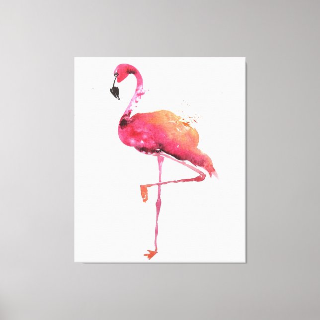 Lienzo Watercolor Flamingo Lovers | Amantes divertidos de (Anverso)