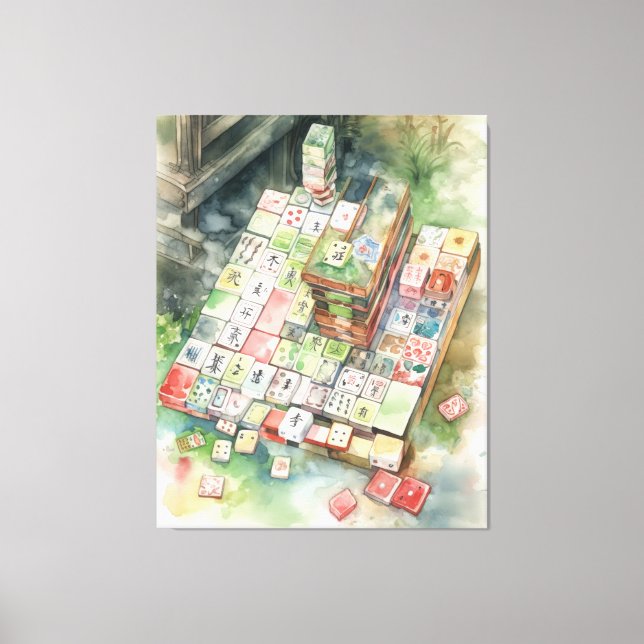 Lienzo Watercolor Mahjong Art (Anverso)